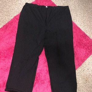 Black penstripe pants